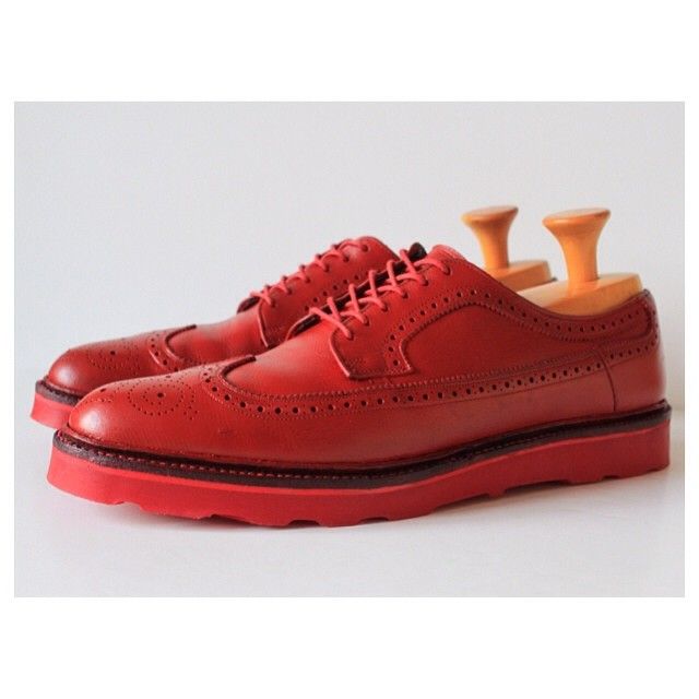 Red leather brogues