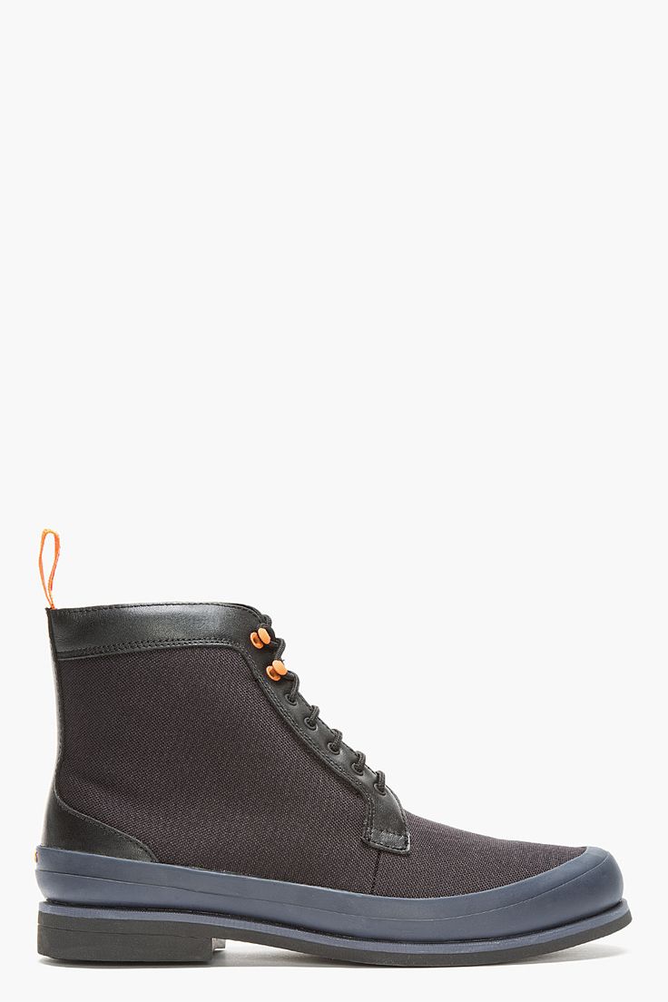 SWIMS Black & Navy Rubber-Trimmed Harry Boots