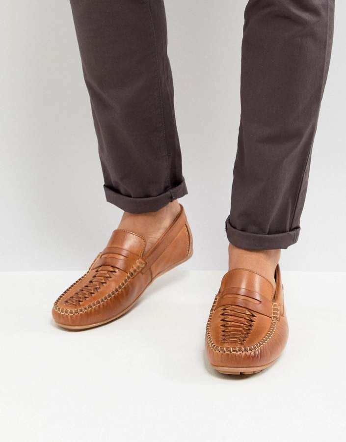Base London Palmer Leather Loafers in Tan