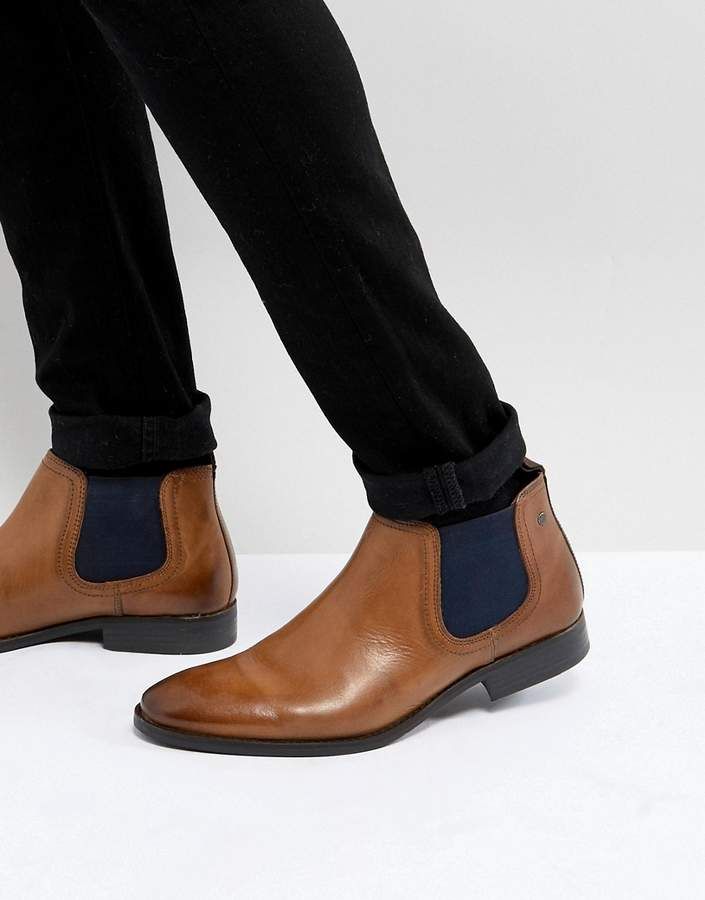 Base London Ramson Leather Chelsea Boots in Tan