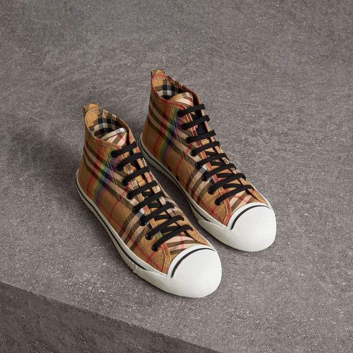 Burberry Rainbow Vintage Check High-top Sneakers