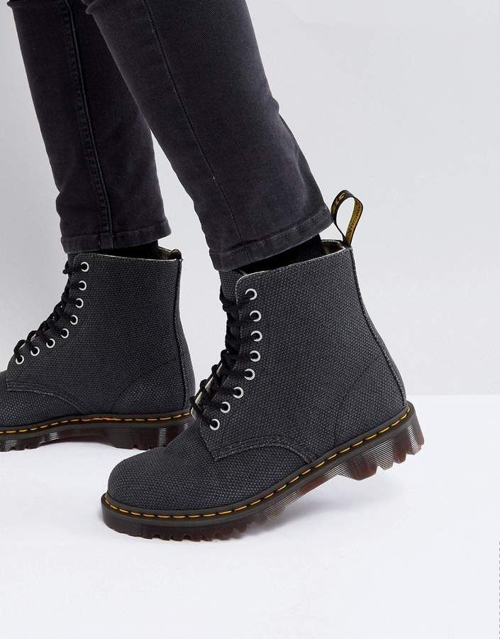 Dr Martens Pascal 8 Eye Boots In Heavy Canvas
