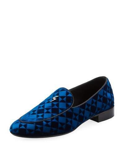 Giuseppe Zanotti Suit Patterned Velvet Loafer