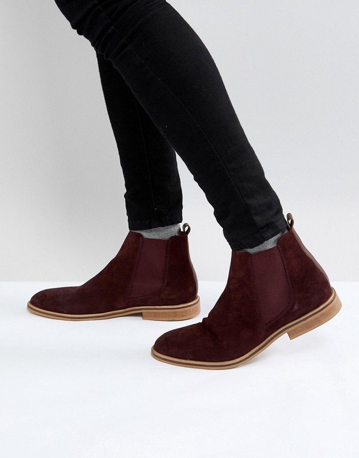 Good For Nothing Chelsea Boots In Burgundy Suede