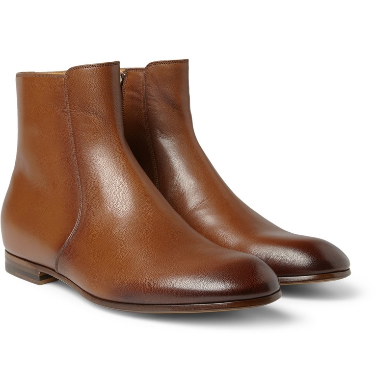 Gucci  Burnished Leather Boots