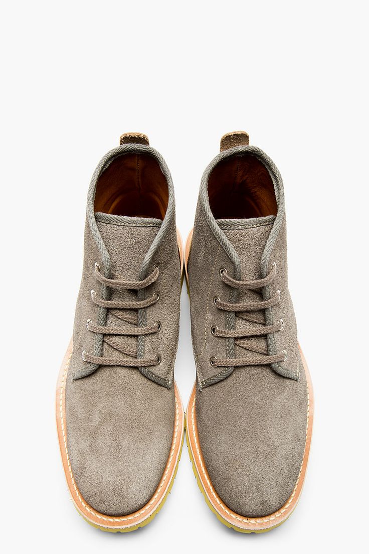 JUNYA WATANABE Grey & Beige Lace-Up Ankle Boots