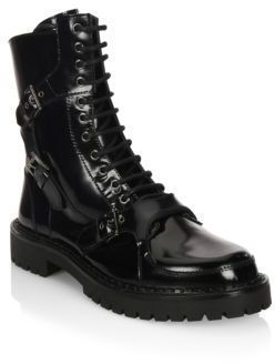 Moschino Lace-Up Leather Boots