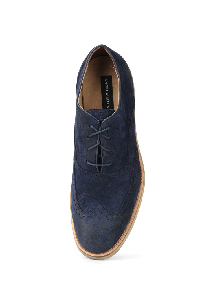 navy suede brogue lace-up