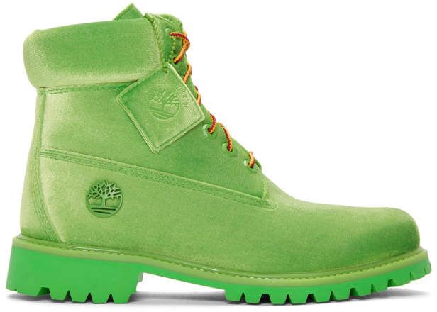 Off-White Green Timberland Edition 6 Inch Textile Boots