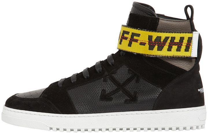 Off-White Towing Strap Leather High Top Sneakers