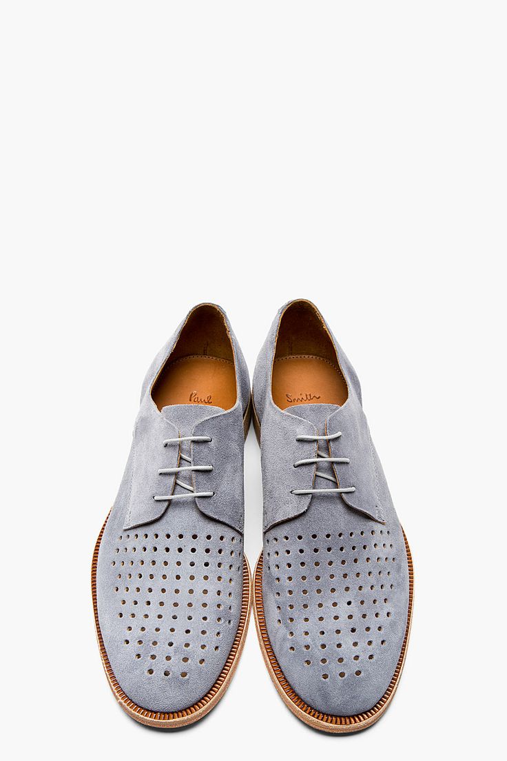 PAUL SMITH  Grey suede perforated FRANK CITY derbys