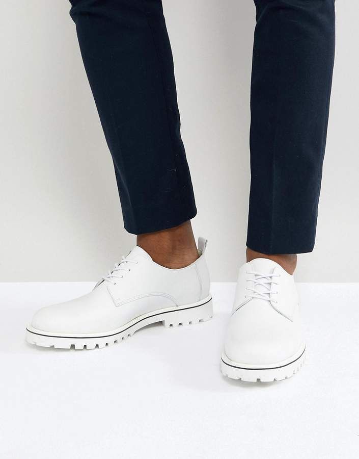 Zign Leather Lace Up Shoes In White