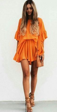Orange dress.