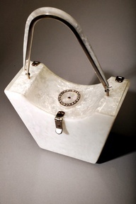 white lucite purse