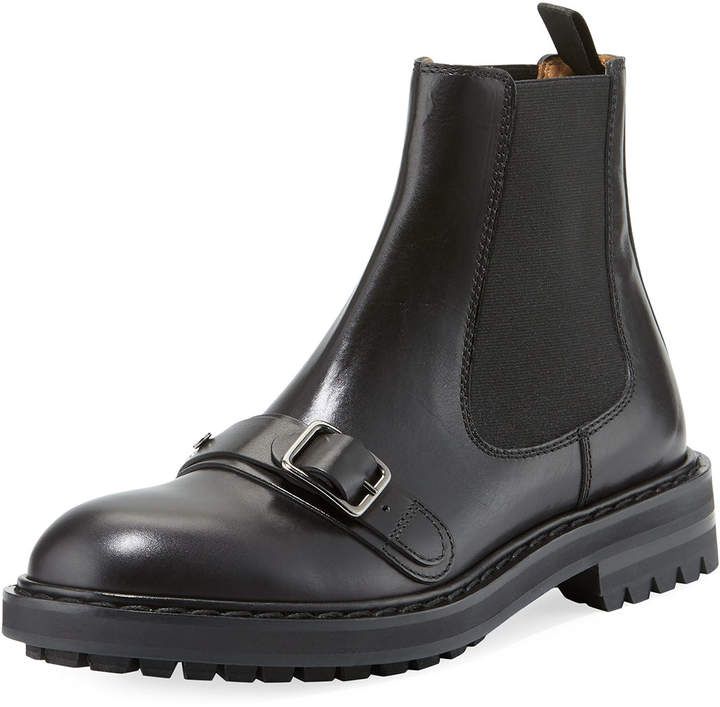 Alexander McQueen Leather Chelsea Boot, Black
