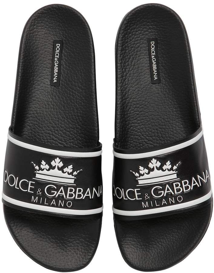 D&g Rubberized Leather Slide Sandals