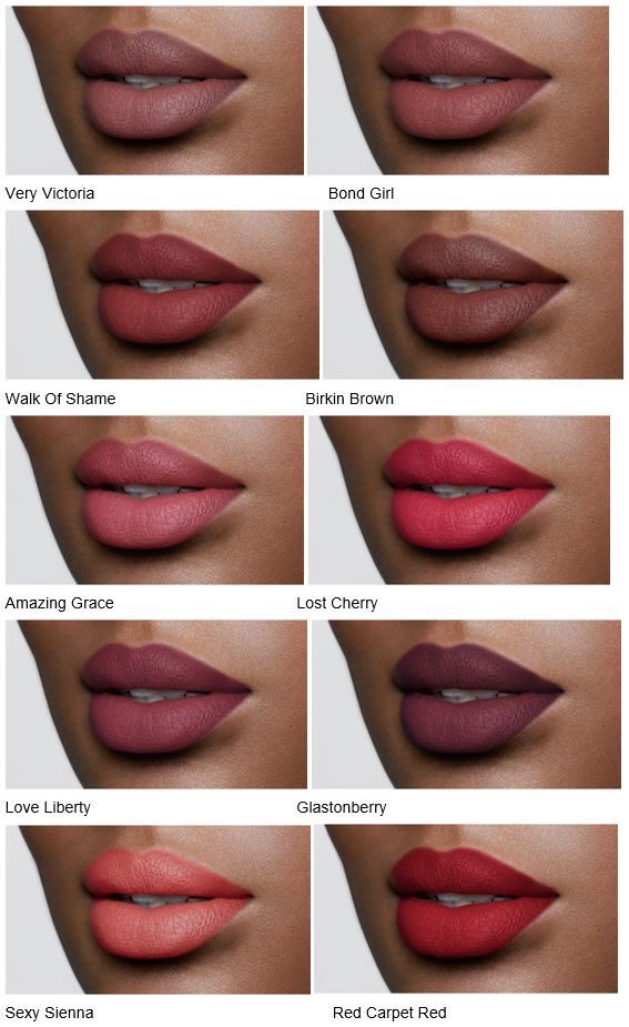 Charlotte Tilbury lipstick swatches