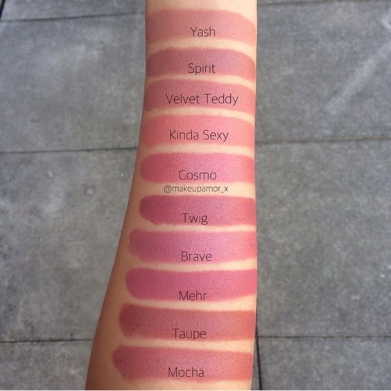 MAC lipstick swatches: