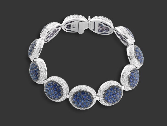 Mouawad - Rosette Blue Sapphire, Diamond, 18k White Gold Bracelet