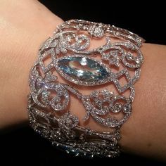 aquamarine diamond bracelet by tiffanyandco from Christies Hong Kong]