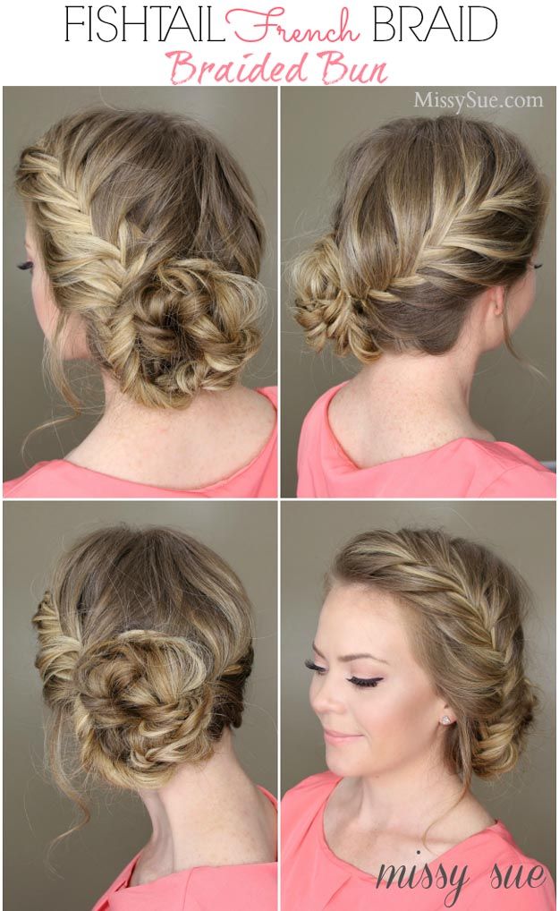 Fishtail French Braided Bun | 24 Perfect Prom Hairstyles | Makeup Tutorials Guid...