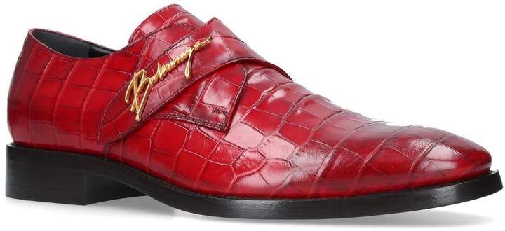 Balenciaga Croc Embossed Monk Shoes