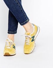 New Balance 996 Yellow/Green Suede Sneakers