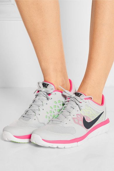 Nike | Flex Run leather and mesh sneakers | NET-A-PORTER.COM