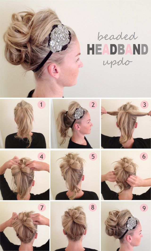 Beaded Headband Updo | 10 Beautiful & Effortless Updo Hairstyle Tutorials for Me...