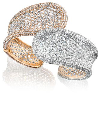 Cellini Jewelers - two-tone rose-cut diamond cuff