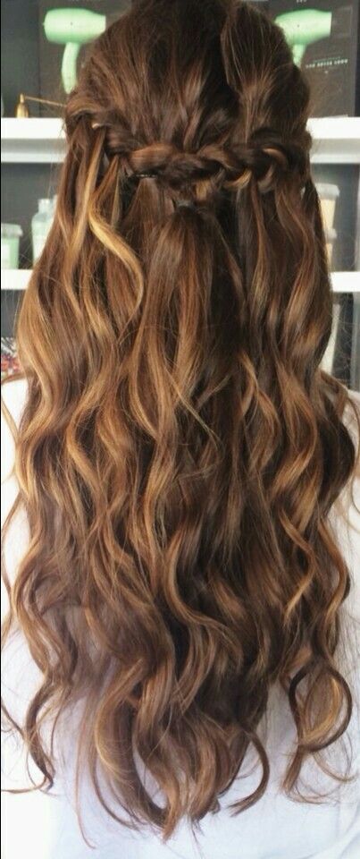 Balayage half up wavy hair with braid #gorgeoushair noahxnw.tumblr.co...