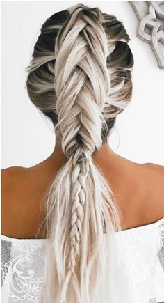 Long hair style to save before going to the hairdresser. Long pony tail with two...