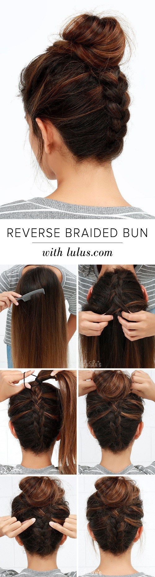 Upside Down Braid And Bun Tutorial. Hair ideas. A tutorial you can try on yourse...