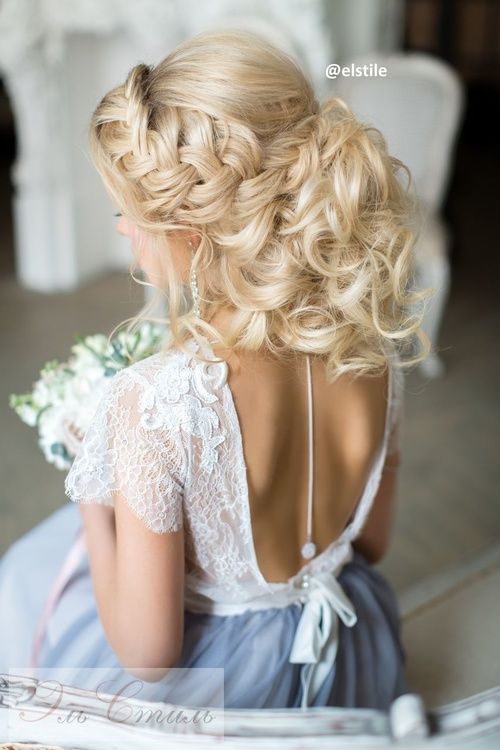Featured Hairstyle: Elstile; www.elstile.ru; Wedding hairstyle idea.