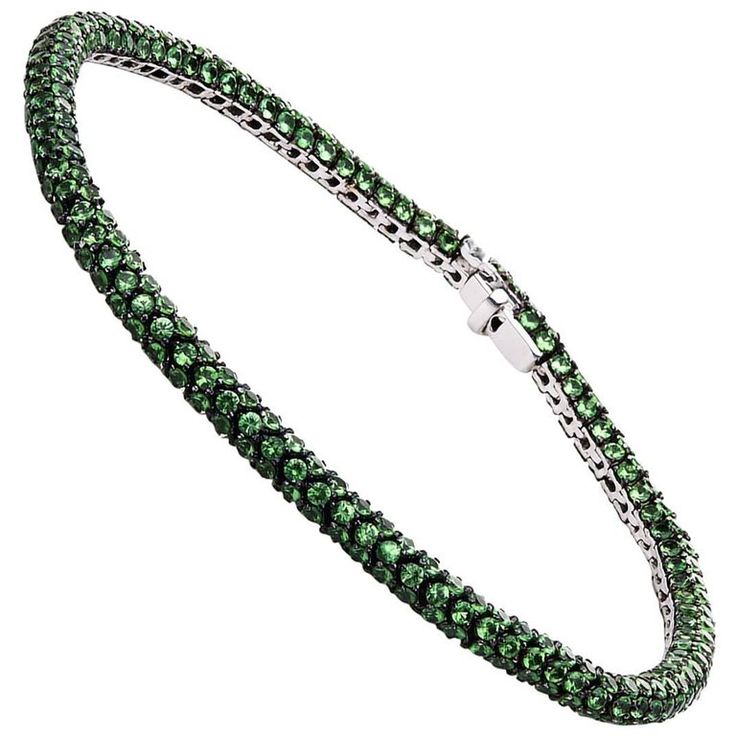 CARLOS UDOZZO 18k White Gold Green Tsavorite Bracelet | From a unique collection...