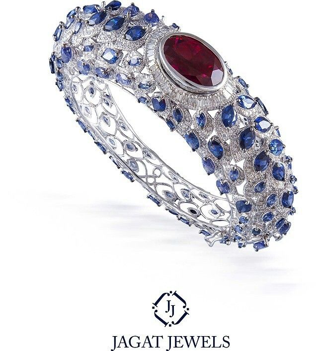 Meticulously crafted to perfection by Jagat Jewels. The bracelet is made in Blue...