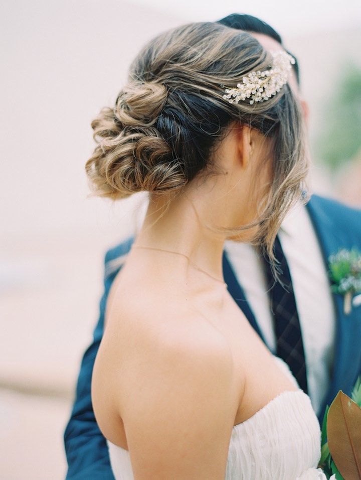 Featured Photographer: Esther Sun Photography; Wedding hairstyle idea.