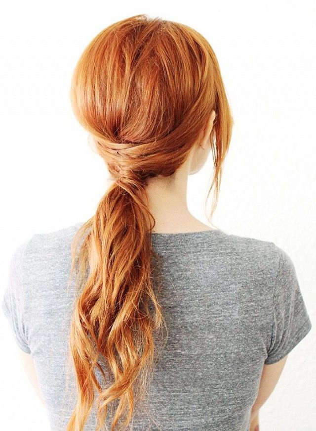 Crisscross ponytail for long hair. Inspiration updo..