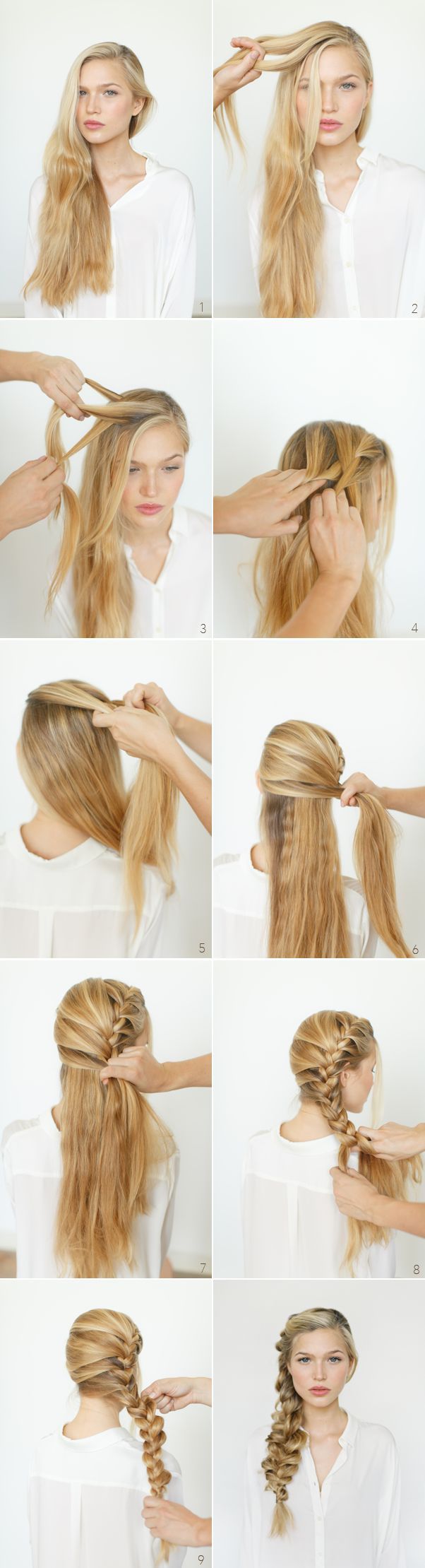 Romantic, messy braid. Hairdo for long and beautiful heiar. Step by step, this t...