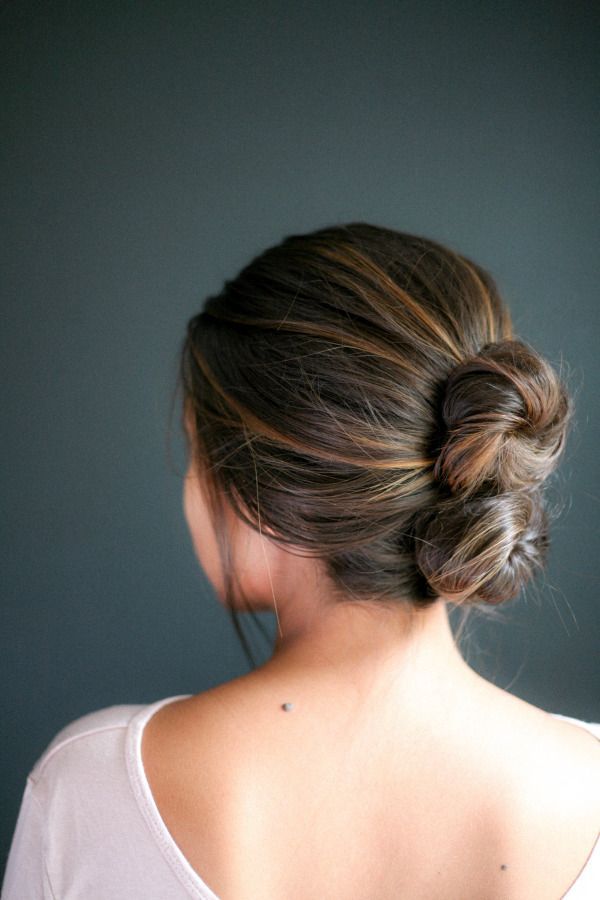 The double bun. Hairstyle inspiration. Simple but original updo.