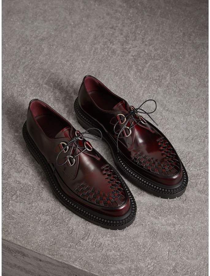 Burberry Woven-toe Leather Lace-up Shoes