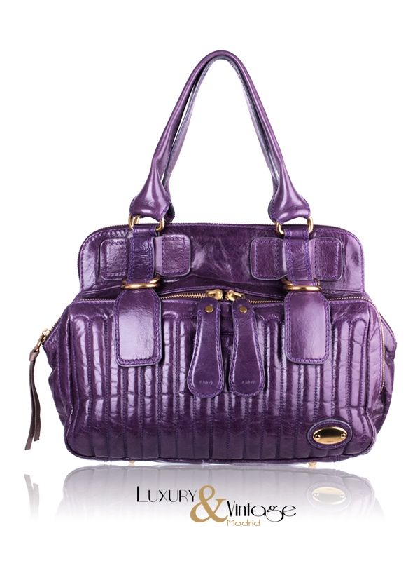 #Chloe #BayBag #Purple Leather #Tote #Bag #Handbag available at Luxury & 