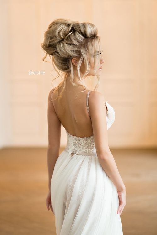 Featured Hairstyle: Elstile; www.elstile.ru; Wedding hairstyle idea.
