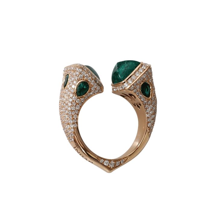 Emerald Bypass Ring