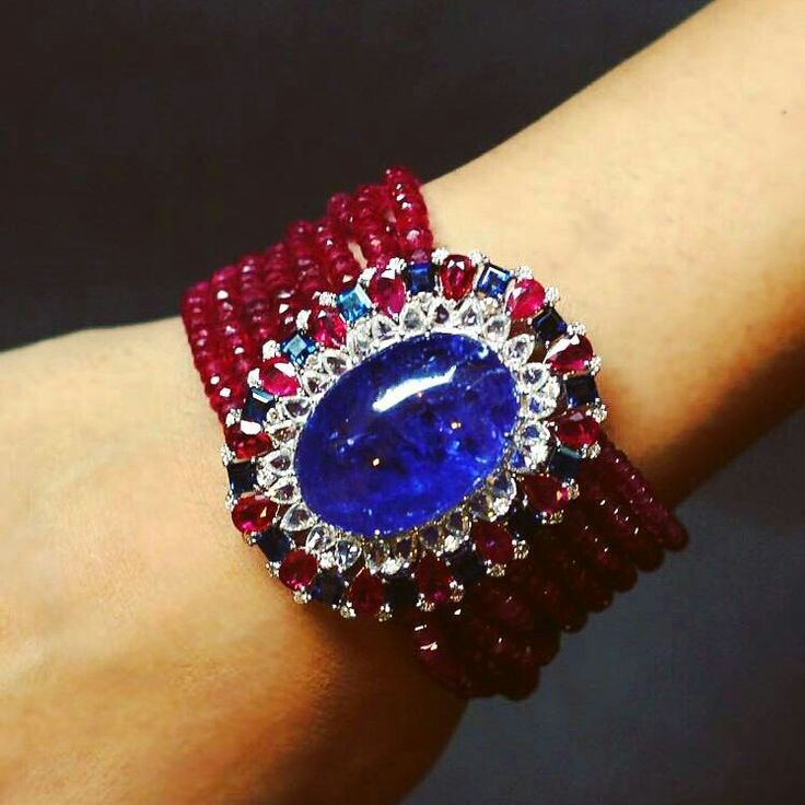 @thejewellcloset Stunning Ruby,Diamond & Sapphire Bracelet by @krishnajewellers_...