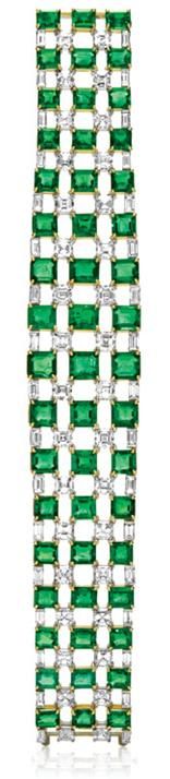 Central Park by Harry Winston, Emerald and Diamond Bracelet. 51 emerald-cut emer...