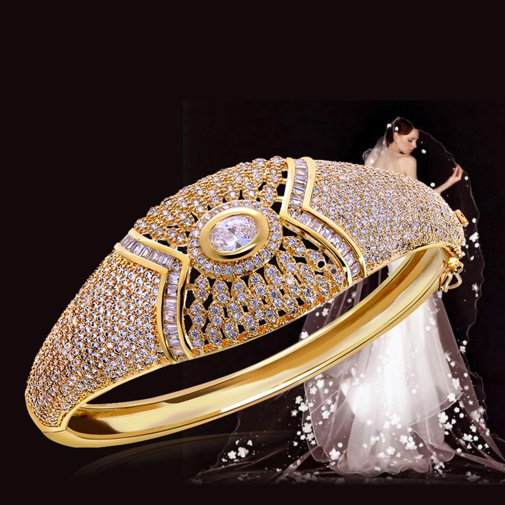 Find More Bangles Information about New arrival gold plated with Cubic zirconia ...
