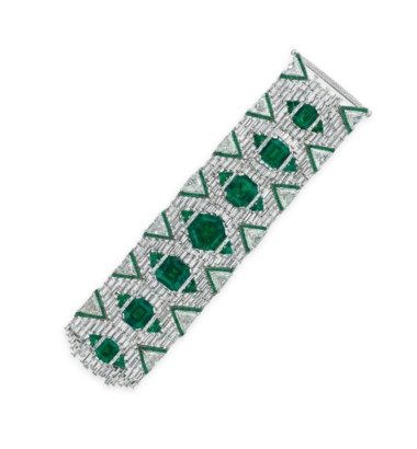 MAGNIFICENT EMERALD AND DIAMOND BRACELET, EDMOND CHIN FOR TH