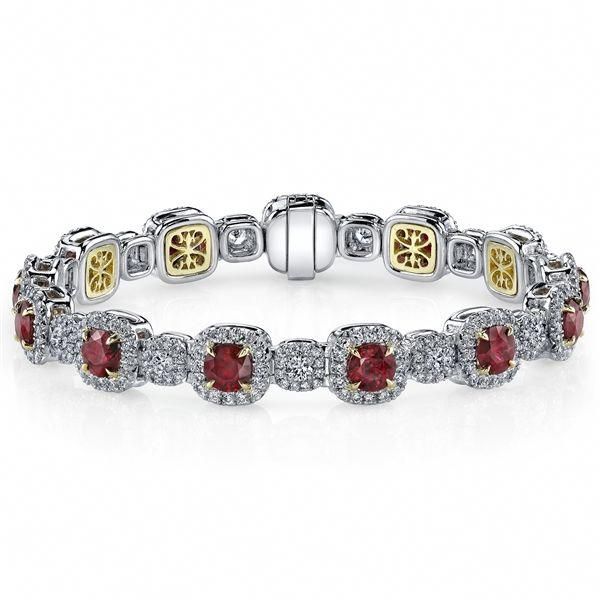 Omi Prive ruby bracelet is a JCK favorite! #vintagediamondbracelets