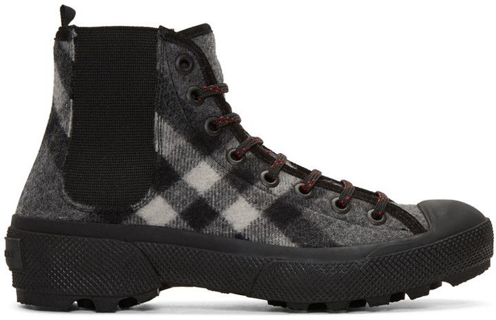Burberry Grey Check Oven Boots